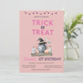 Wasserfarben-Trick oder Halloween-Party behandeln Einladung (Stehend Vorderseite)