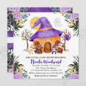 Wasserfarben-Trick oder Treat Halloween-Kinderdusc Einladung (Vorne/Hinten)