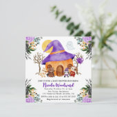 Wasserfarben-Trick oder Treat Halloween-Kinderdusc Einladung (Stehend Vorderseite)