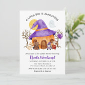 Wasserfarben-Trick oder Treat Halloween-Kinderdusc Einladung (Stehend Vorderseite)