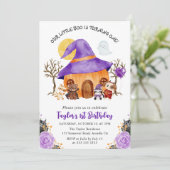 Wasserfarben-Trick oder TreatHalloween 1. Geburtst Einladung (Stehend Vorderseite)