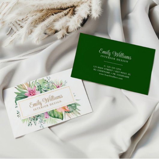 Wasserfarben-Tropen-Blume-Visitenkarte Visitenkarte