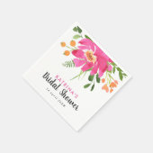 Wasserfarben Tropen Rosa und orangefarbenes Brautp Serviette (Ecke)