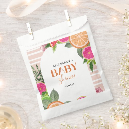 Wasserfarben-Tropen-Zitrusfrüchte-Brautparty Geschenktütchen (Ausgeschnitten)
