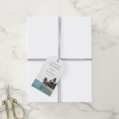 Wasserfarben-Tropenstrand-Hochzeit Danke Geschenkanhänger (Mit Garn)