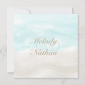 Wasserfarben-Tropenstrand-Hochzeit Save the Date (Rückseite)