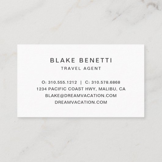 Wasserfarben Tropical Beach Palm Trees Gold Visitenkarte (Rückseite)