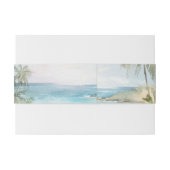 Wasserfarben Tropical Beach Palm Trees Wedding Einladungsbanderole (Rückseitenbeispiel)