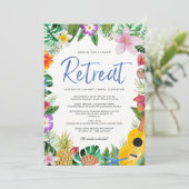 Wasserfarben Tropical Luau Ladys'Retreat Einladung (Stehend Vorderseite)