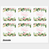 Wasserfarben Tropisch rosa Flamingo Buchzeichen La Quadratischer Aufkleber (Blatt)