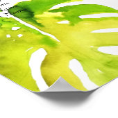 Wasserfarben Tropische Blätter Hochzeitsskizze Poster (Ecke)