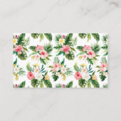 Wasserfarben Tropische Blume Windelwindelkarte Visitenkarte (Rückseite)