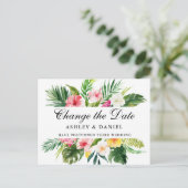 Wasserfarben, tropische Flora und Fauna ändern das Postkarte (Stehend Vorderseite)