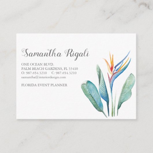 Wasserfarben Tropische Flora und Fauna Business Begleitkarte (Vorderseite)