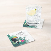 Wasserfarben-tropische Gefallen an der Liebe Aquam Rechteckiger Pappuntersetzer (Vor Ort)