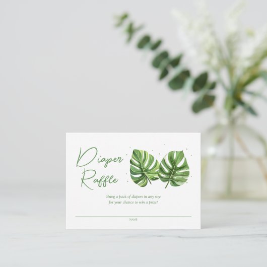 Wasserfarben Tropische Palm Babydusche Windelwanne Begleitkarte (Stehend Vorderseite)