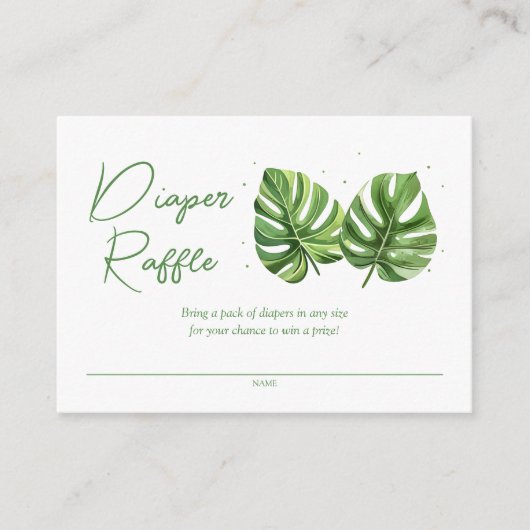 Wasserfarben Tropische Palm Babydusche Windelwanne Begleitkarte (Vorderseite)