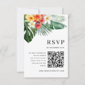 Wasserfarben Tropische Sommergrünen Hochzeit RSVP Karte (Vorderseite)