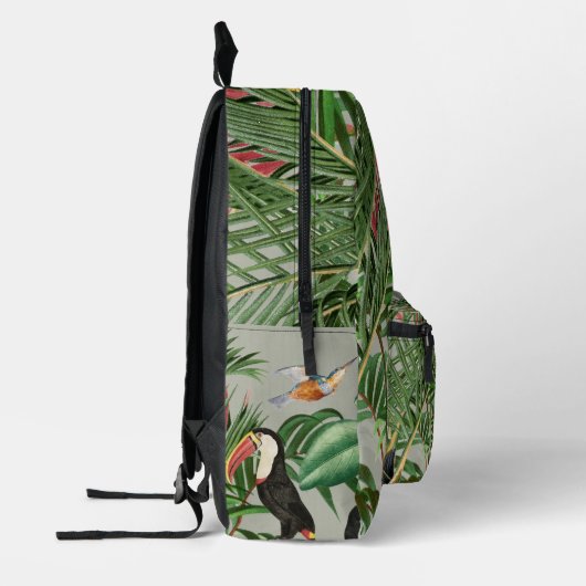 Wasserfarben Tropischer Wald & Toucan Vögel Custom Bedruckter Rucksack (Links)