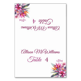 Wasserfarben-tropisches Fischsymbol Tischnummer