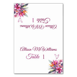 Wasserfarben-Tropisches Geflügel-Symbol Tischnummer