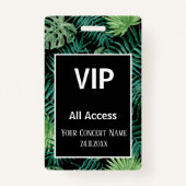 Wasserfarben Tropisches Palm Blätter VIP-Zugangspa Ausweis (Vorderseite)
