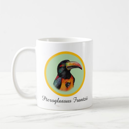 Wasserfarben-Tukan Kaffeetasse (Links)