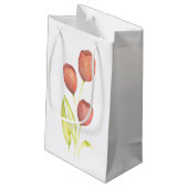 Wasserfarben-Tulip-Geschenktasche Kleine Geschenktüte (Rückseite Schrägansicht)