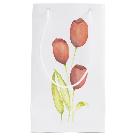 Wasserfarben-Tulip-Geschenktasche Kleine Geschenktüte (Vorderseite)