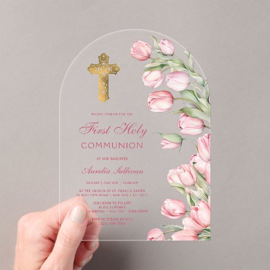 Wasserfarben Tulips Arch Erste Kommune Acryleinladungen (Insitu (Handheld))