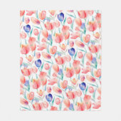 Wasserfarben Tulips Muster Fleece Blankon (Vorderseite)