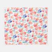 Wasserfarben Tulips Muster Fleece Blankon (Vorderseite (Horizontal))
