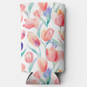 Wasserfarben Tulips Muster schlanker kann kühler Selters Dosenkühler (Vorderseite)