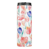 Wasserfarben Tulips Muster Thermal Tumbler Thermosbecher (Rückseite)