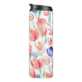 Wasserfarben Tulips Muster Thermal Tumbler Thermosbecher (Nach rechts gedreht)