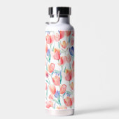 Wasserfarben Tulips Muster Wasserflasche Trinkflasche (Rechts)