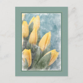 Wasserfarben-Tulips Vertikale Postkarte