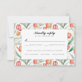 Wasserfarben-Tulpen RSVP Karte