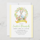 Wasserfarben-Tulpen und Kaninchen-Osterbrunch Einladung (Vorderseite)