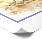 Wasserfarben-Umfrage zu kalifornischen Wachtelvöge Poster (Ecke)