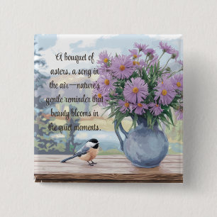 Wasserfarben und Chickadeangebot Button