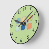 Wasserfarben und Pinsel Runde Wanduhr (Winkel)