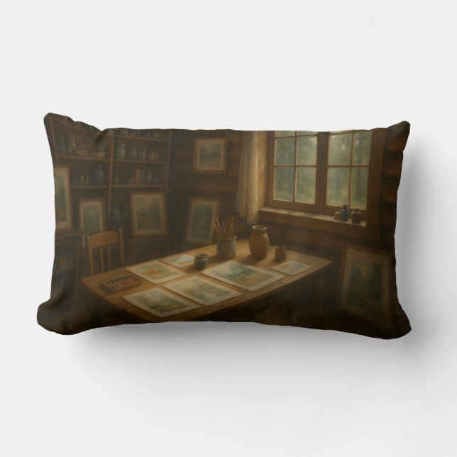 Wasserfarben- und Schmuckstudiowirbel Lendenkissen (Vorderseite)