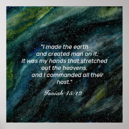 Wasserfarben Universe Isaiah Bible Verse Religious Poster