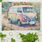 Wasserfarben-Van mit Geschenk für das benutzerdefi Geschirrtuch (Gefaltet)