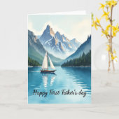 Wasserfarben Vatertag Boot Karte (Gelbe Blume)