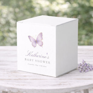 Wasserfarben-Veilchen-Schmetterling-Baby-Shower-Pa Geschenkschachtel