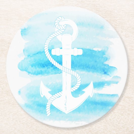 Wasserfarben-Verankerung (1) Runder Pappuntersetzer (Vorderseite)