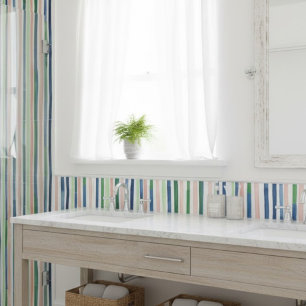 Wasserfarben Vertikaler Streifen Grüne blaue Koral Fliese