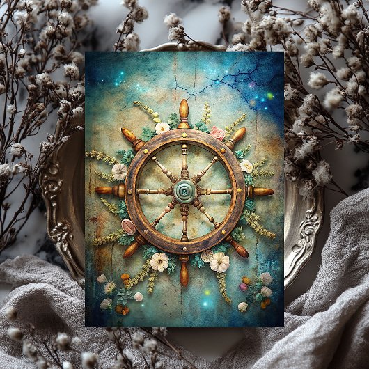 Wasserfarben Vintages Seehuhruder Seidenpapier